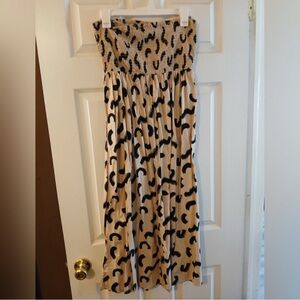 Leopard Print Women's Strapless Dress